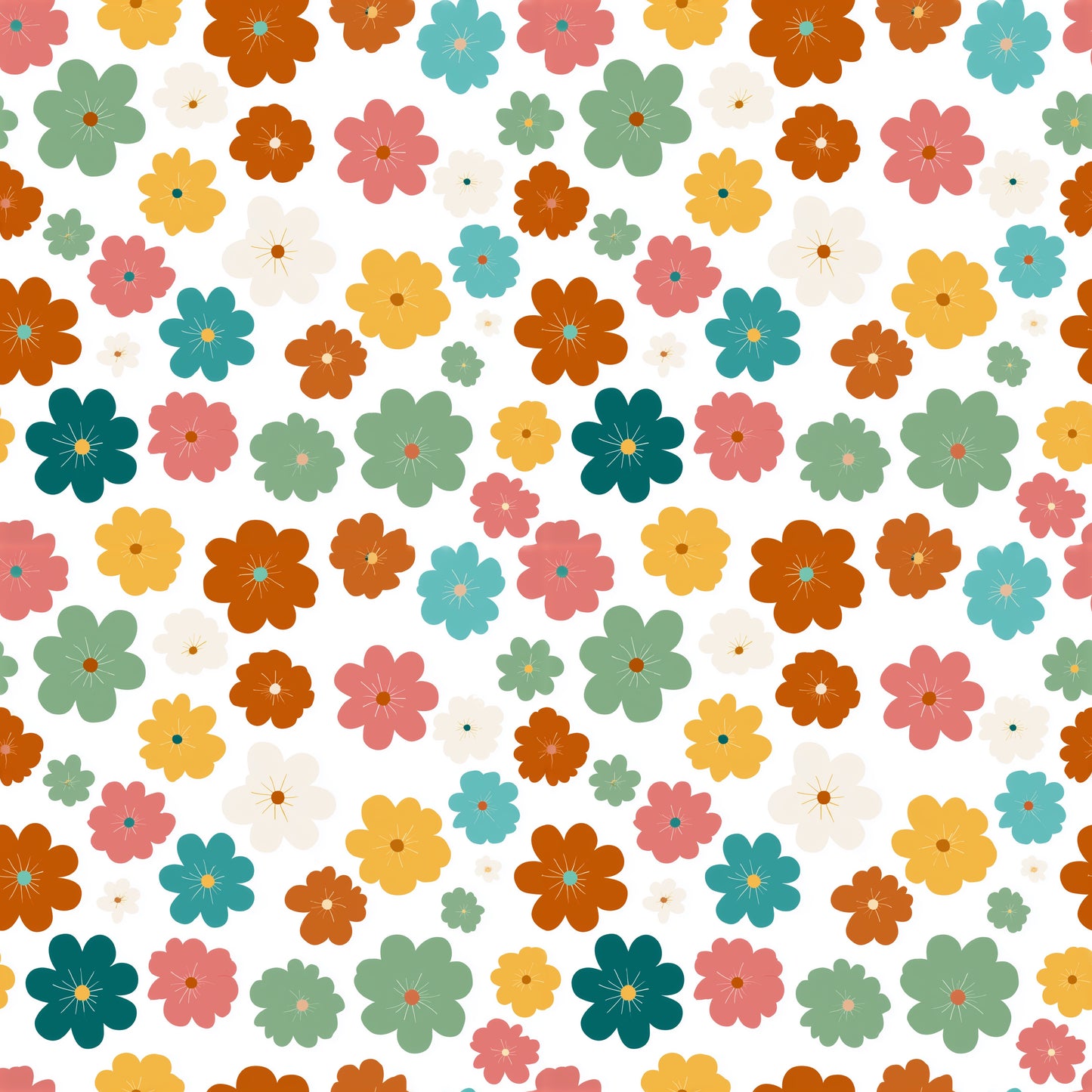 Lacey Floral Digital Seamless Pattern
