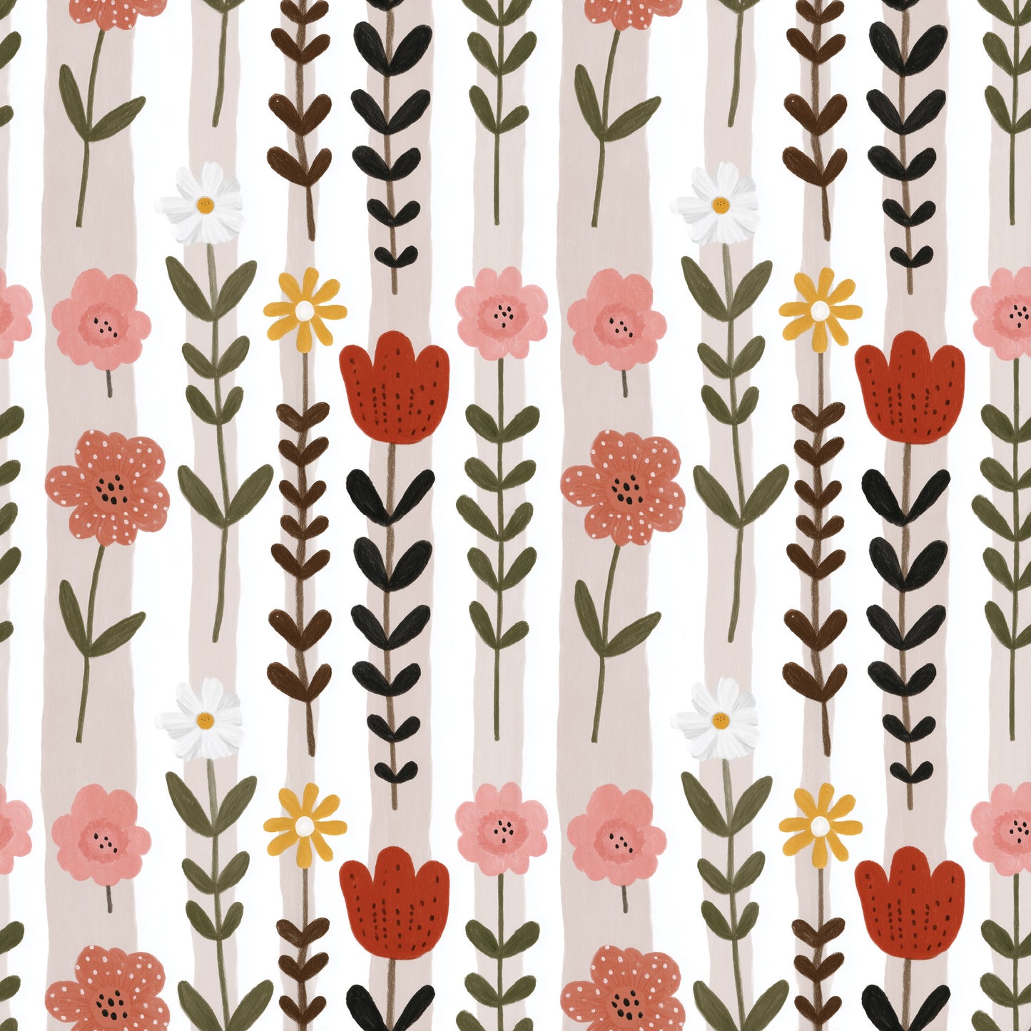 Lacy Floral Digital Seamless Pattern