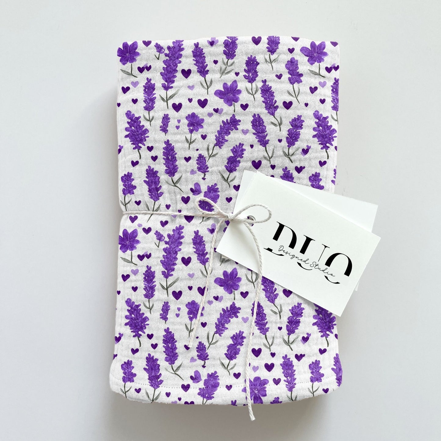 Lavender Flowers & Hearts Digital Seamless Pattern