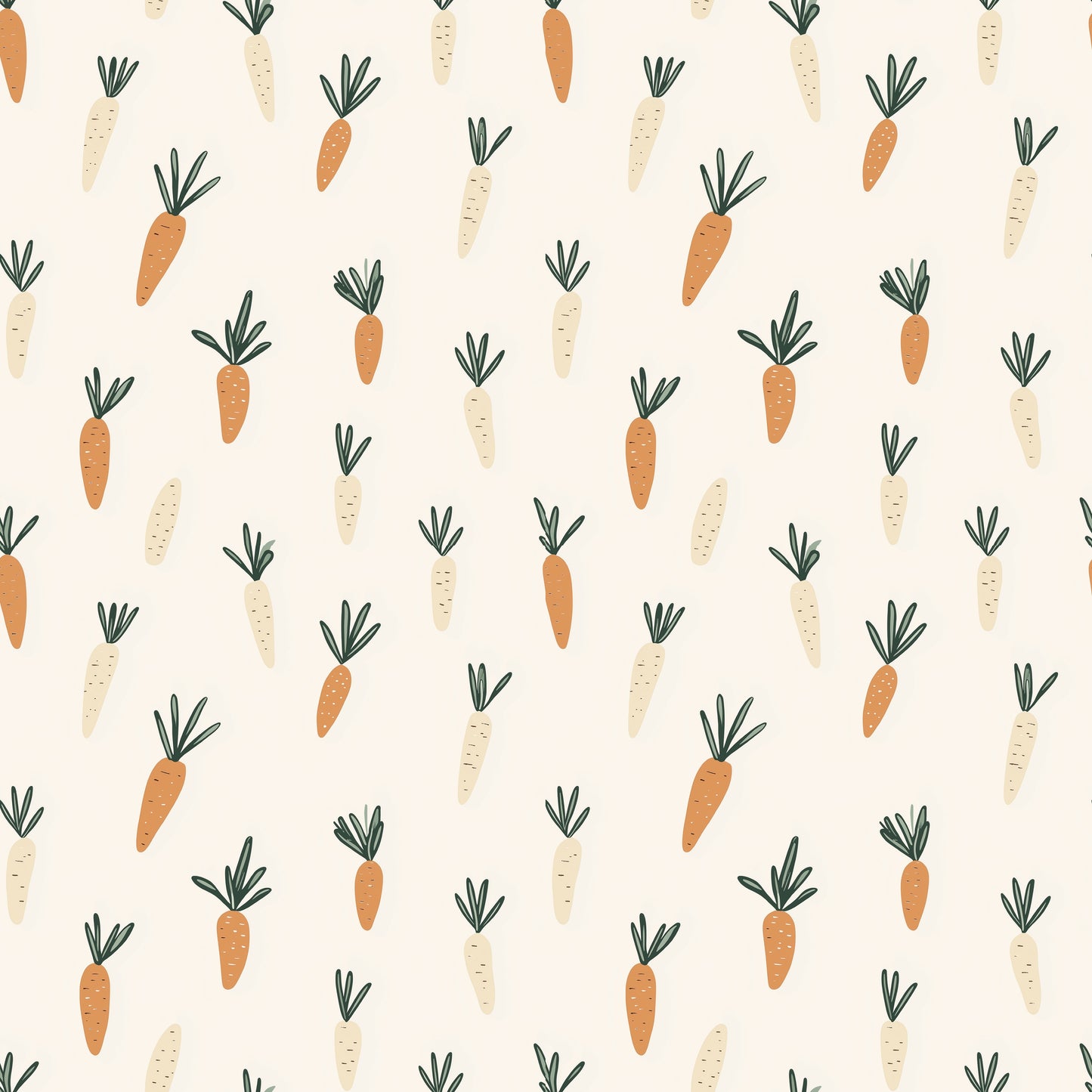 Leafy Carrots Digital Seamless Pattern