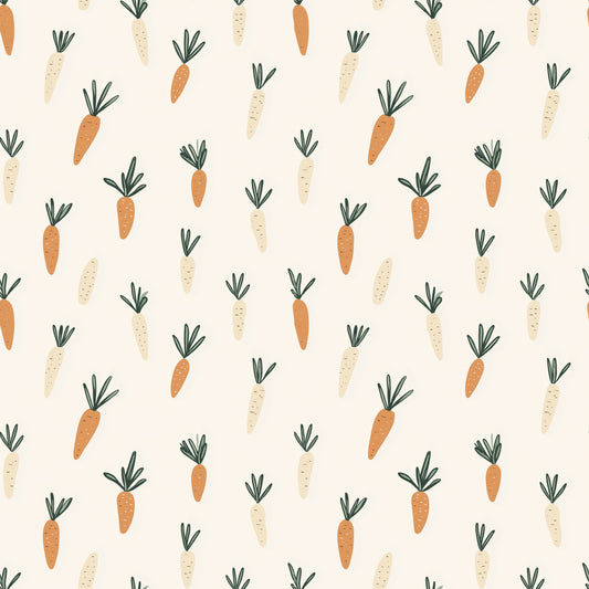 Leafy Carrots Digital Seamless Pattern