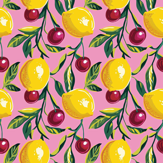 Lemons & Cherries Digital Seamless Pattern