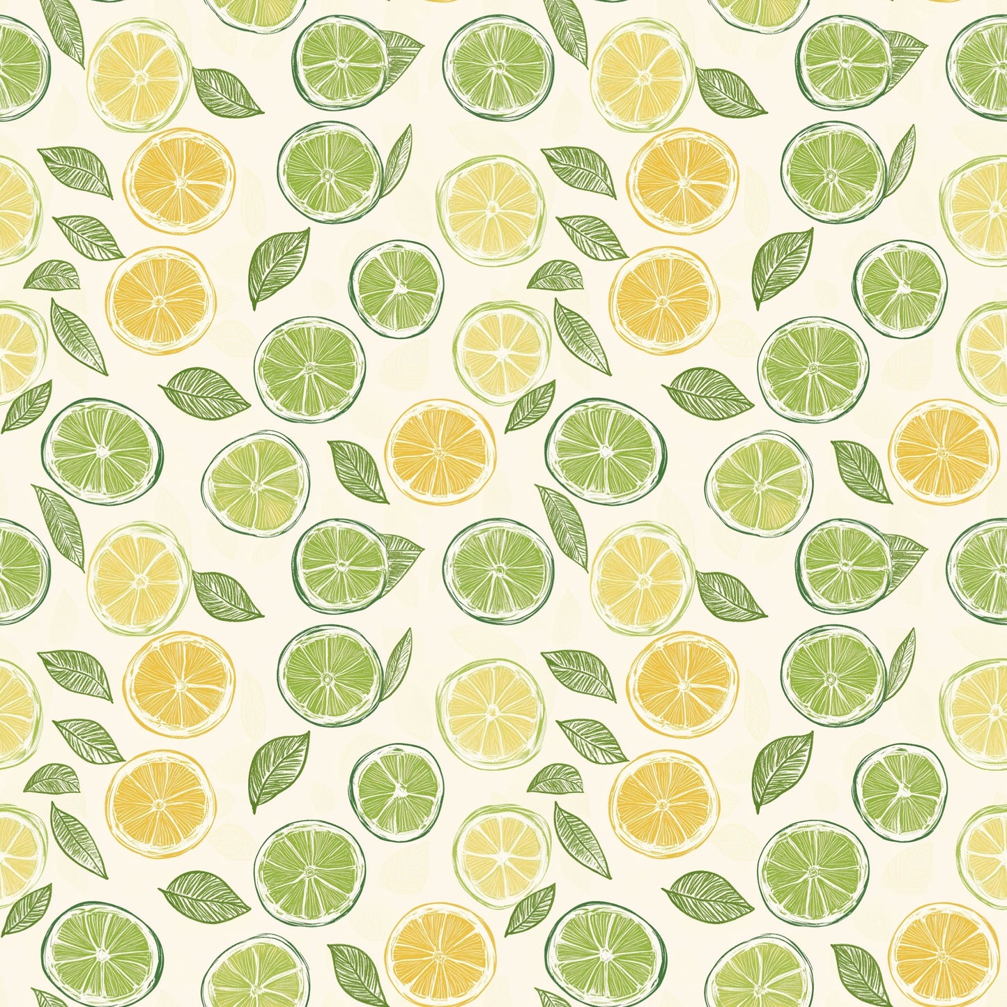 Lemons & Limes Digital Seamless Pattern