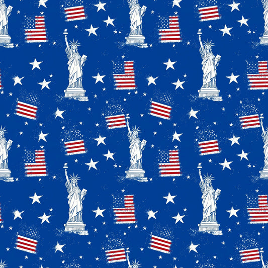Liberty Independence Digital Seamless Pattern