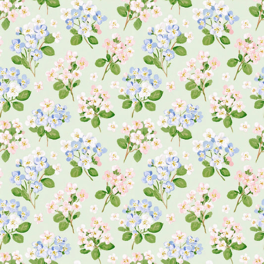 Light Green Floral Bunches Digital Seamless Pattern