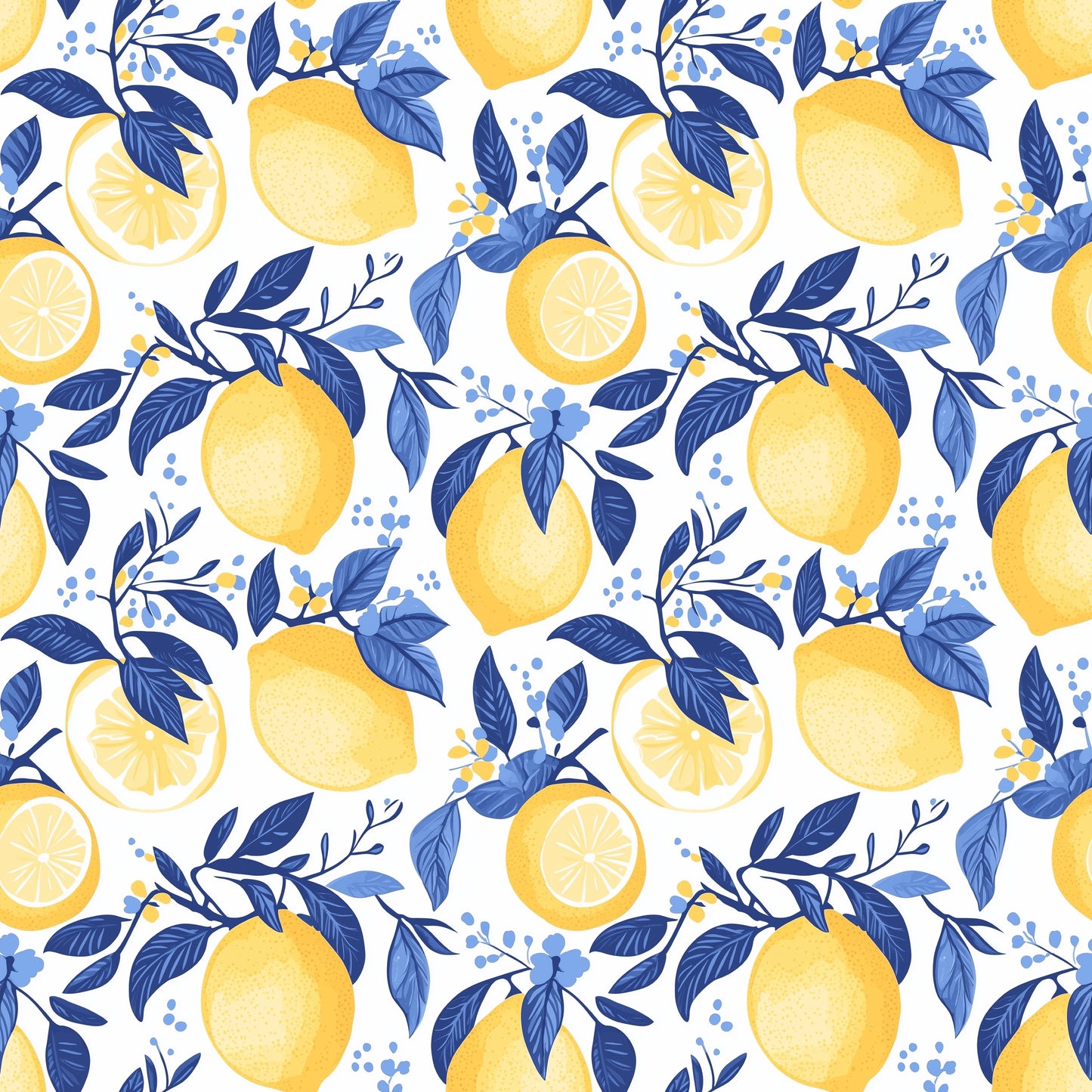 Light Lemons Digital Seamless Pattern