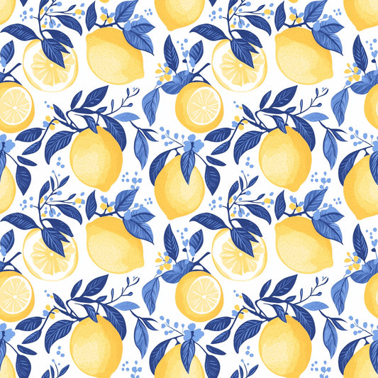 Light Lemons Digital Seamless Pattern
