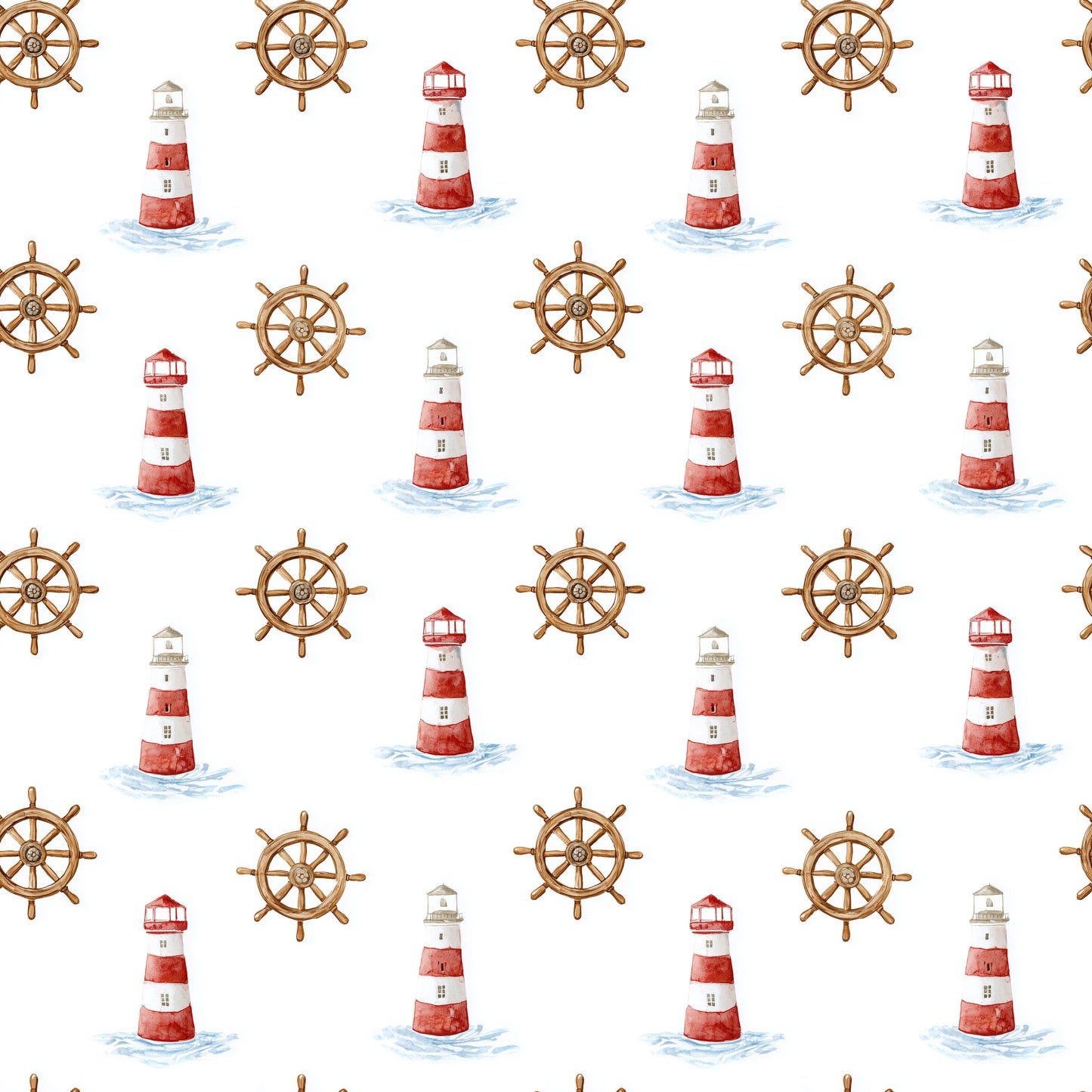 Lighthouses Digital Seamless Pattern