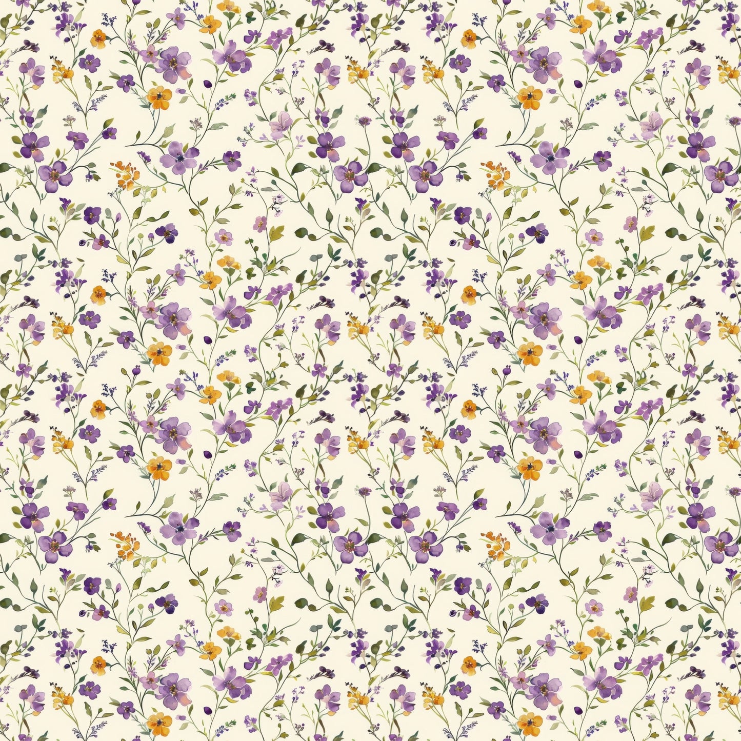 Lilac Ditsy Floral Digital Seamless Pattern