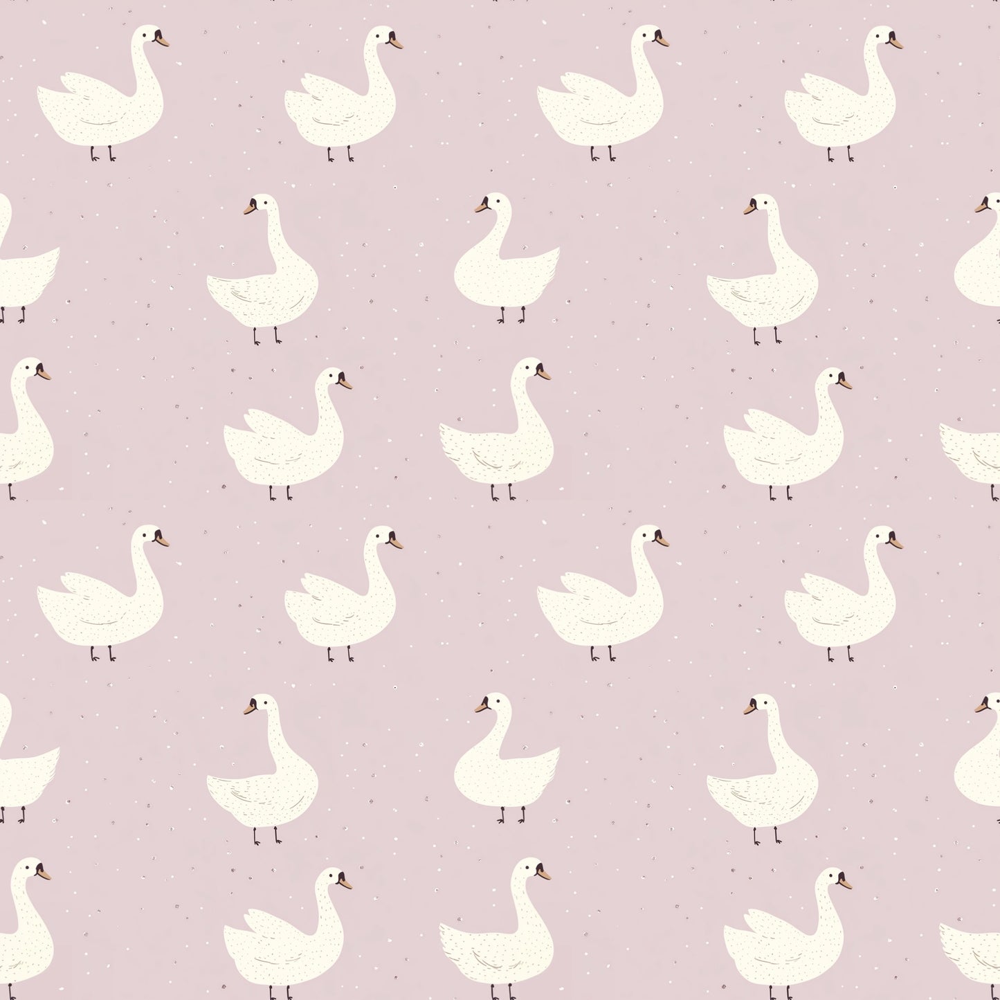 Lilac Swans Digital Seamless Pattern