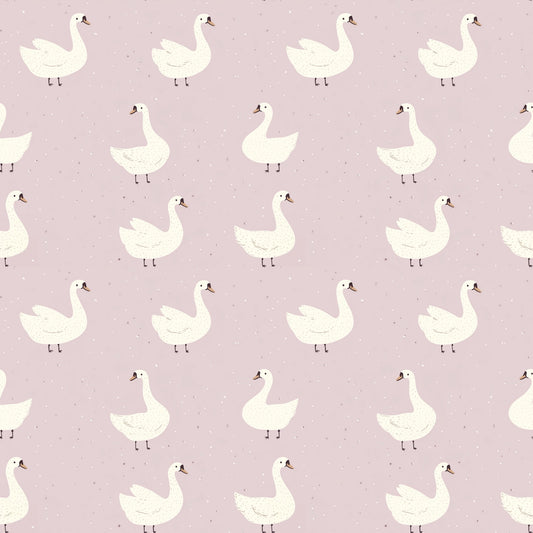 Lilac Swans Digital Seamless Pattern