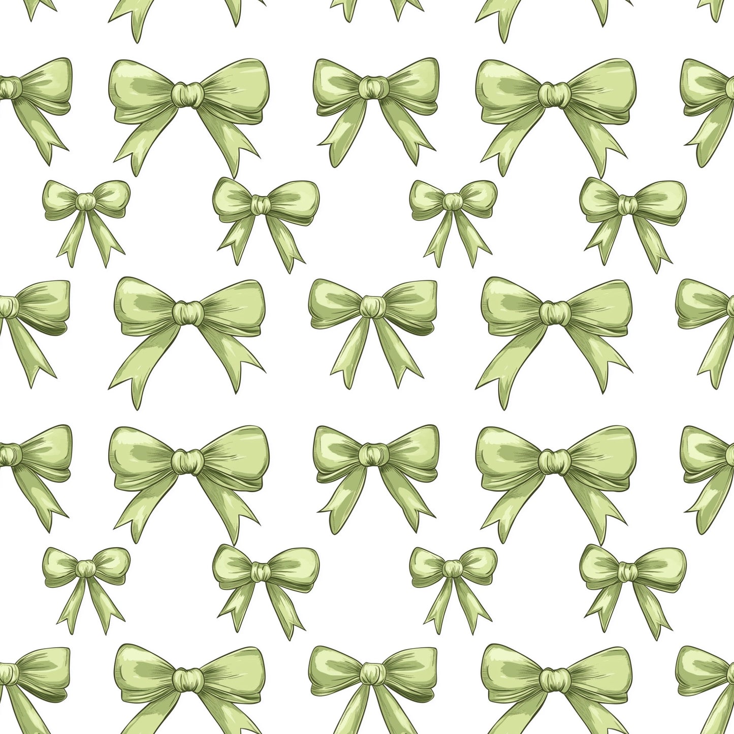 Lime Green Bows Digital Seamless Pattern