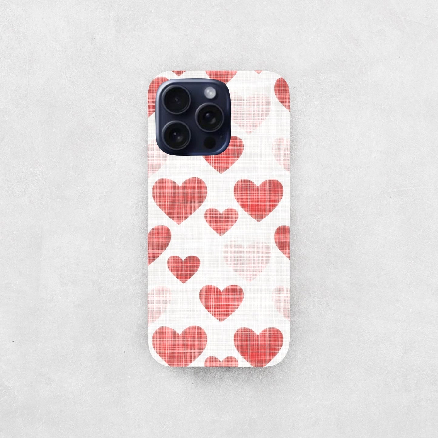 Linen Hearts Digital Seamless Pattern