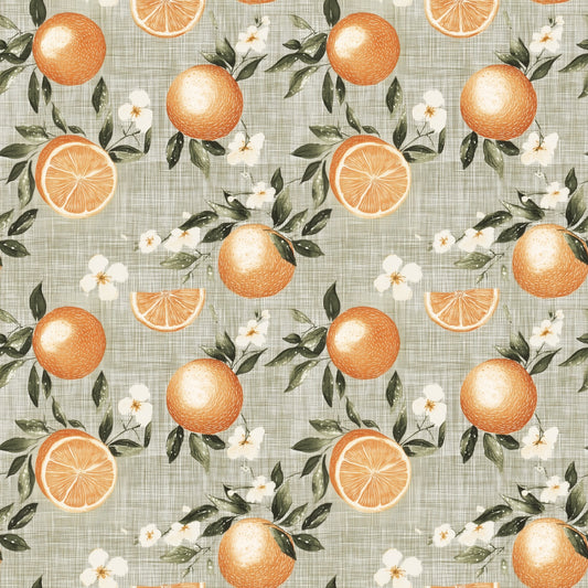 Linen Oranges Digital Seamless Pattern