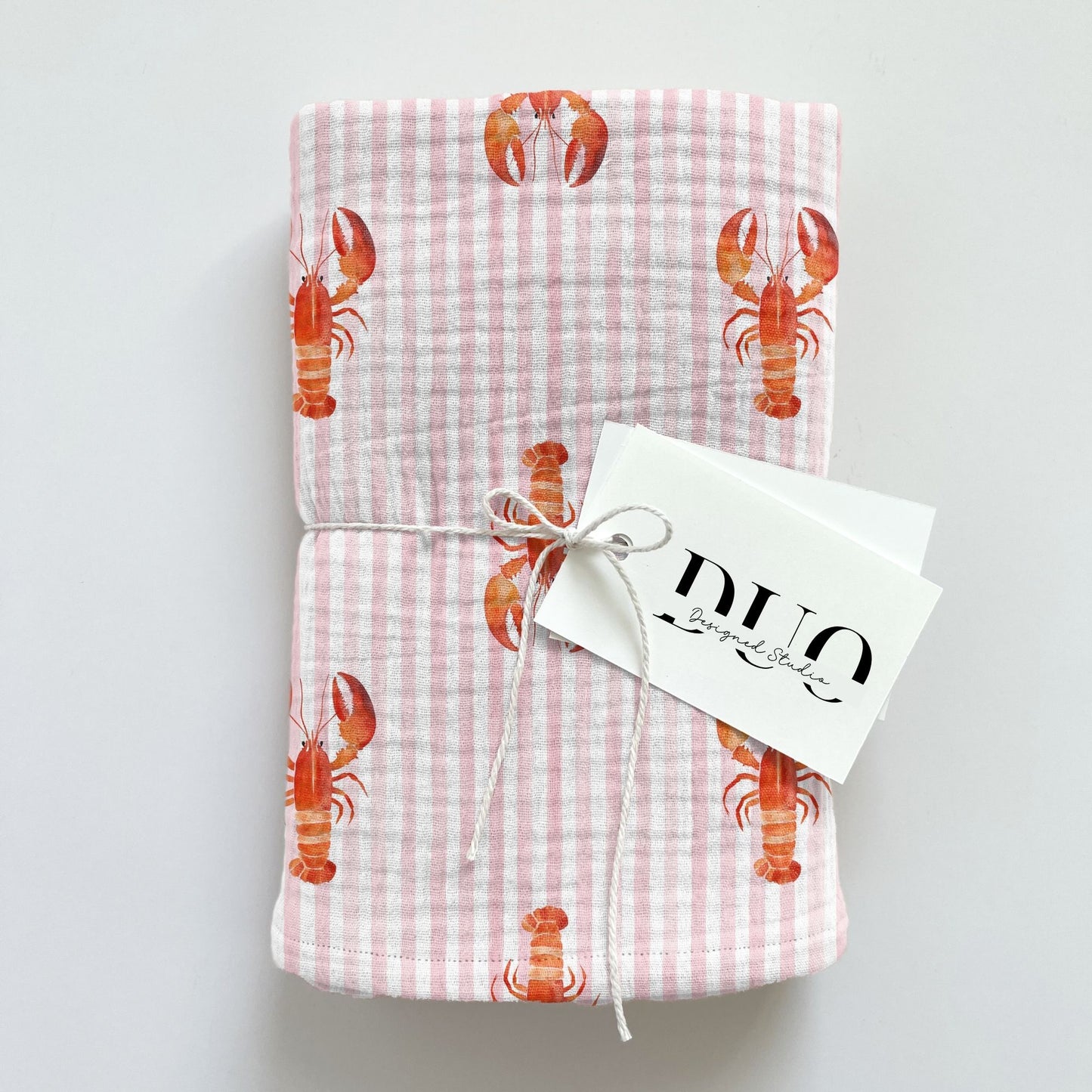 Lobsters Stripes Pink Digital Seamless Pattern