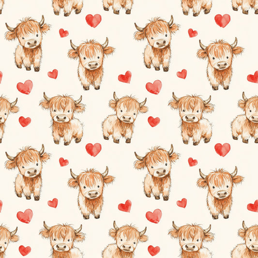 Love Cows Digital Seamless Pattern