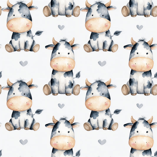 Love Heart Cows Digital Seamless Pattern