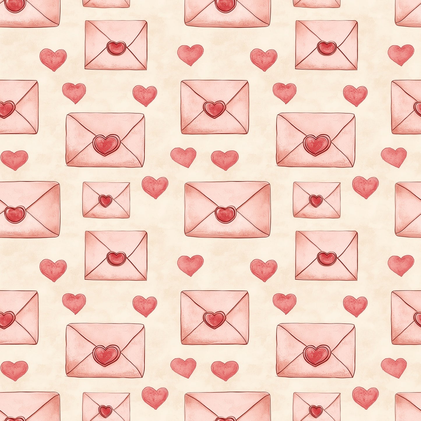Love Letters & Hearts Digital Seamless Pattern