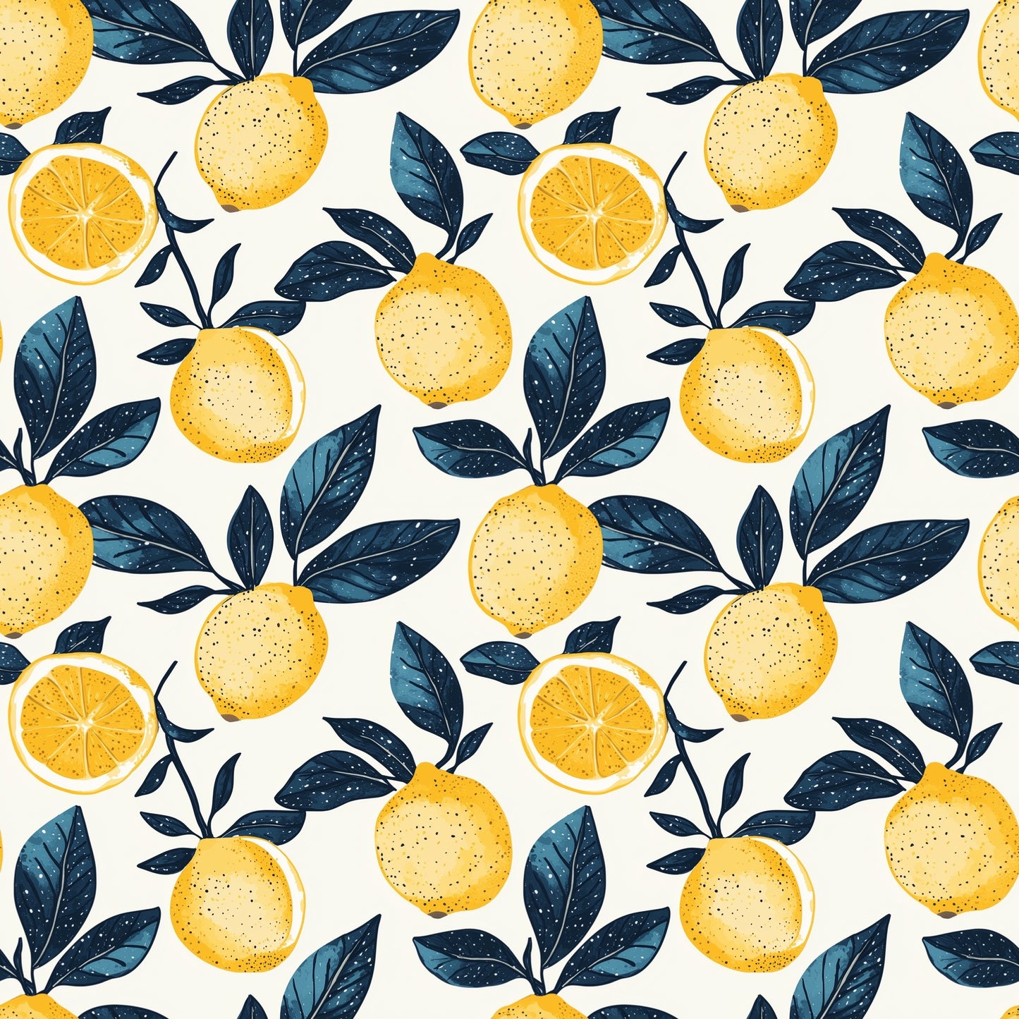 Luscious Lemons Digital Seamless Pattern