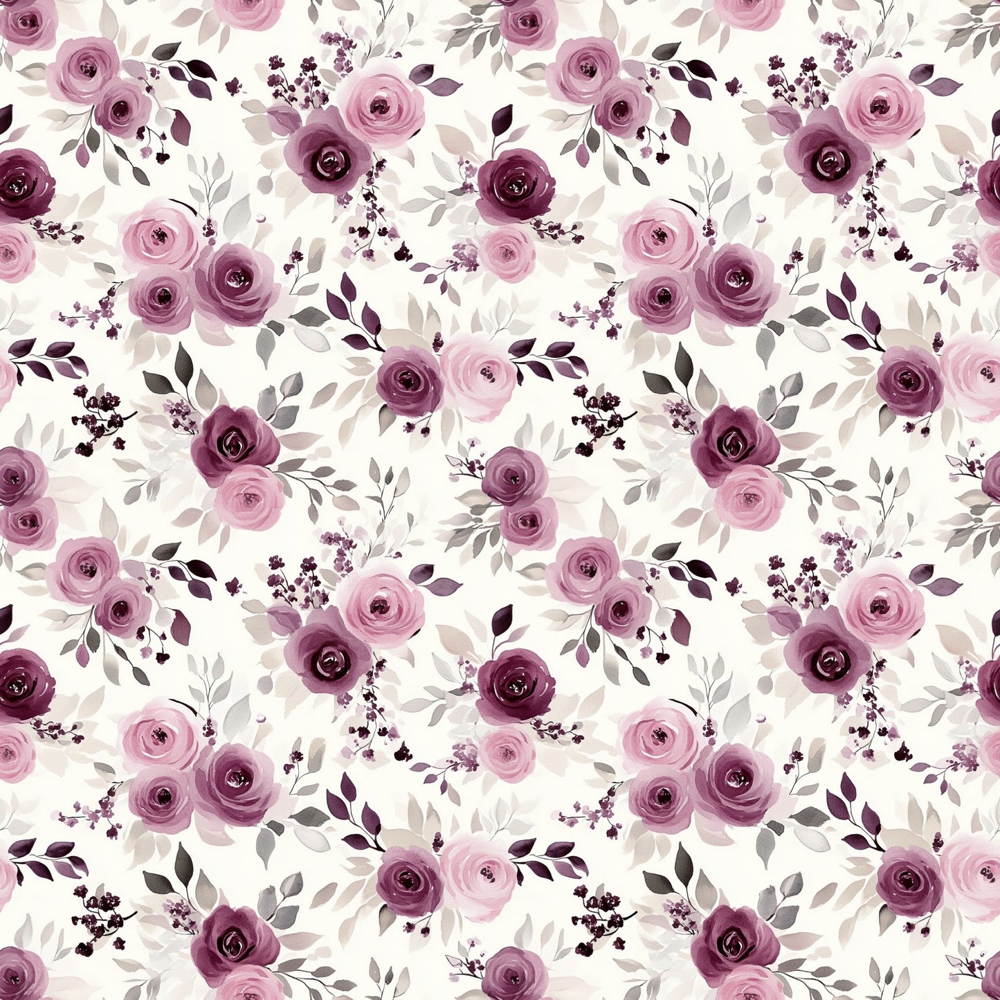 Magenta Roses Digital Seamless Pattern