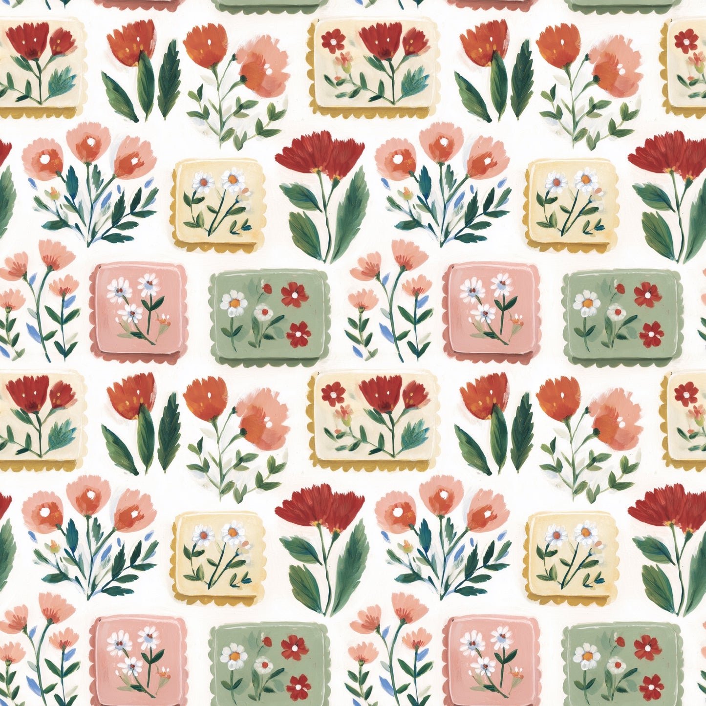 Matchbox Floral Digital Seamless Pattern