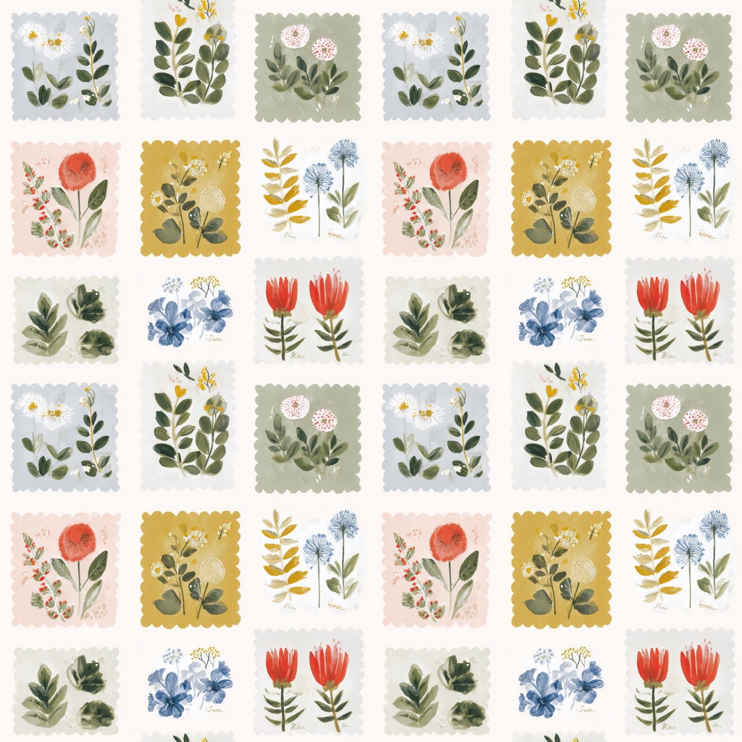 Matchbox Flowers Digital Seamless Pattern