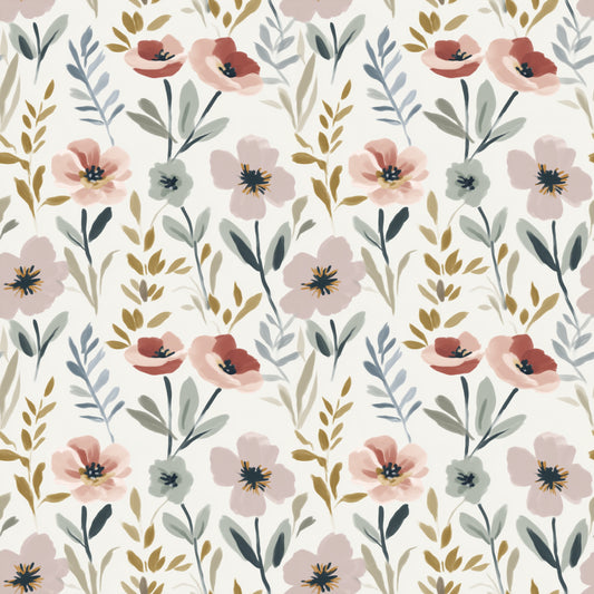 Mauve Wildflowers Digital Seamless Pattern
