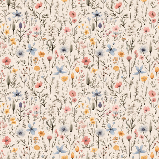 Meadow Blooms Digital Seamless Pattern