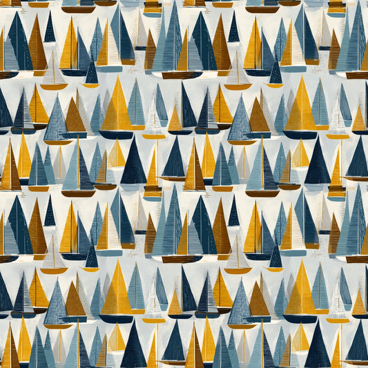 Sailboats Digital Seamless Pattern