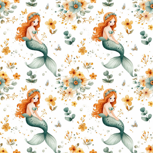 Mermaid Digital Seamless Pattern