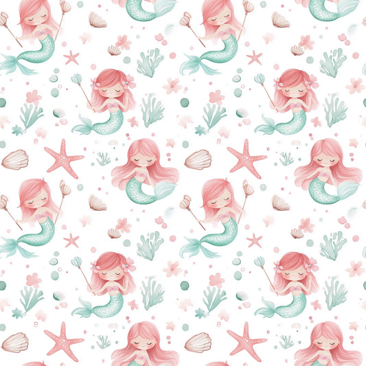 Mermaids Digital Seamless Pattern