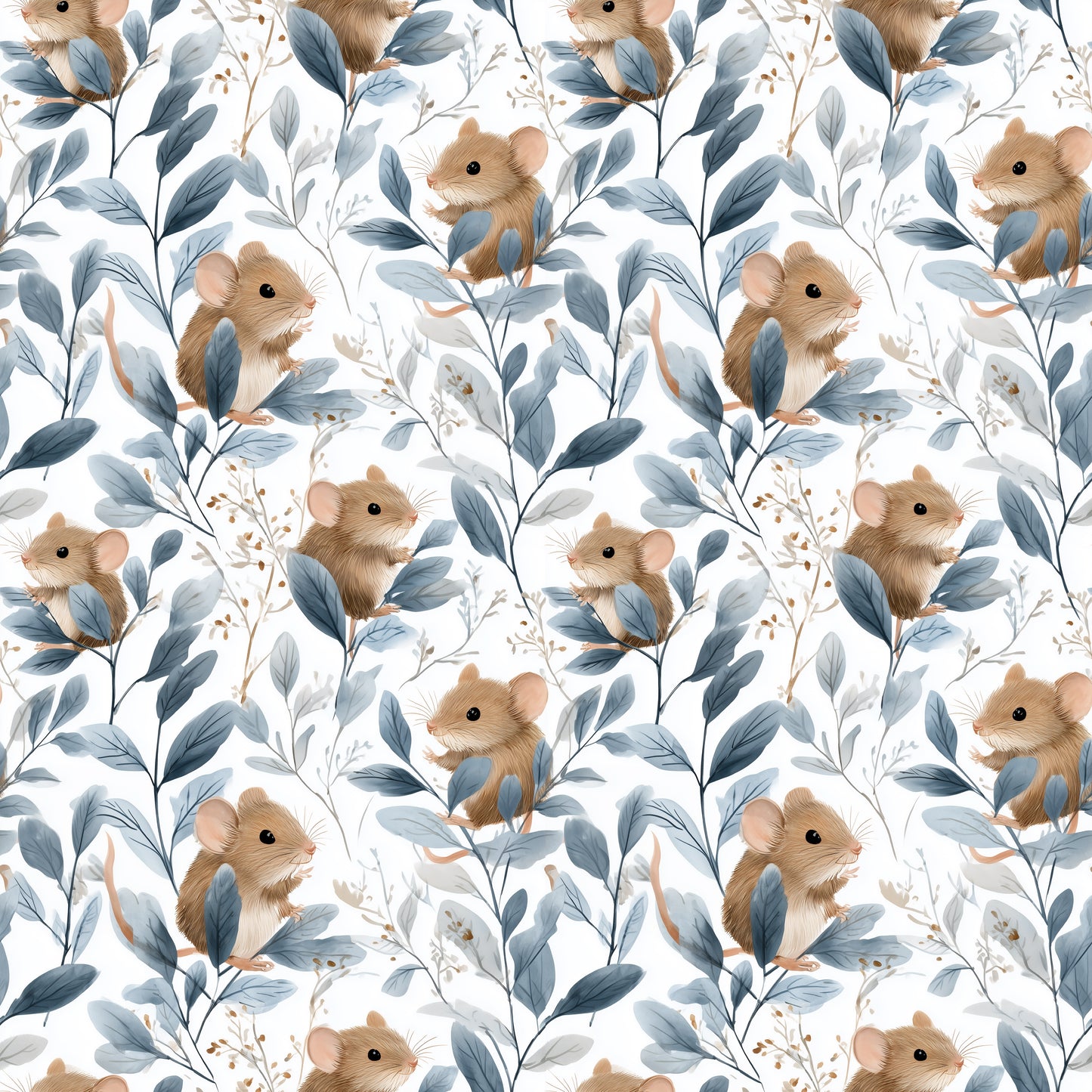 Mini Field Mice Digital Seamless Pattern