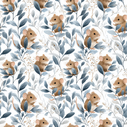 Mini Field Mice Digital Seamless Pattern
