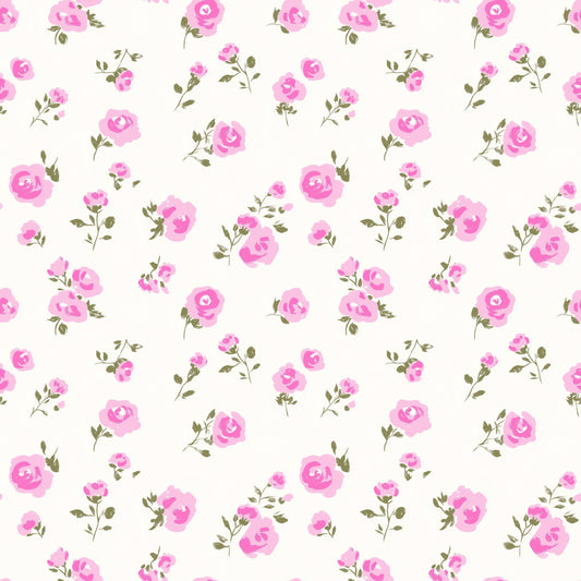 Minimalist Pink Floral Digital Seamless Pattern