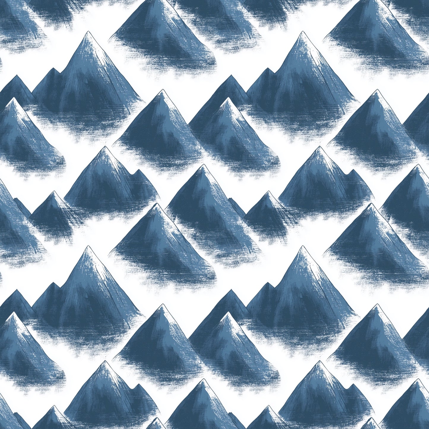 Misty Mountains Digital Seamless Pattern