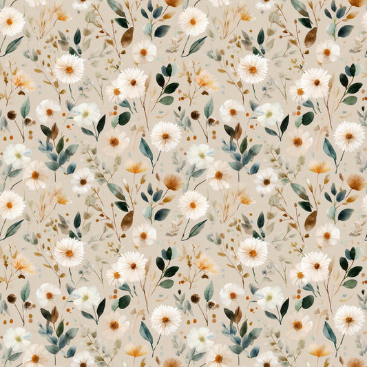 Modern Botanical Floral Digital Seamless Pattern