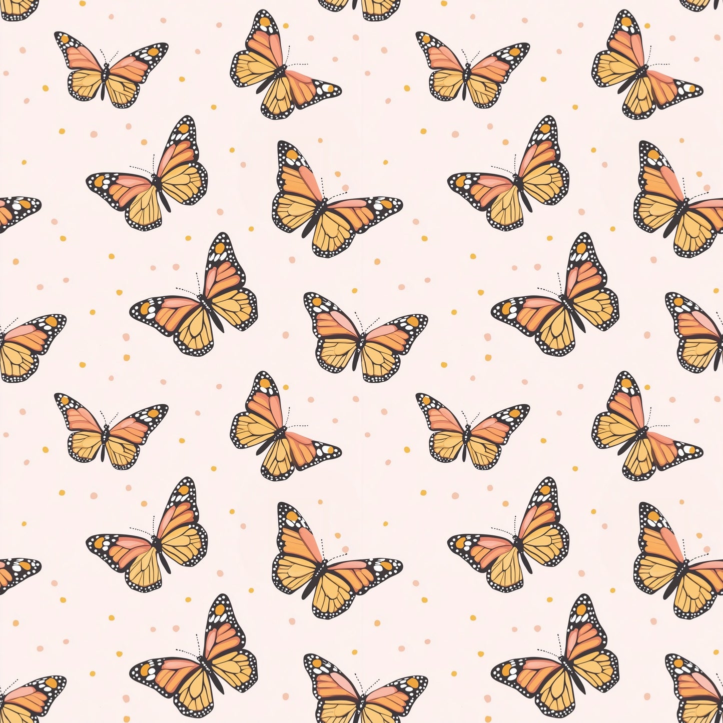 Monarch Butterflies Digital Seamless Pattern