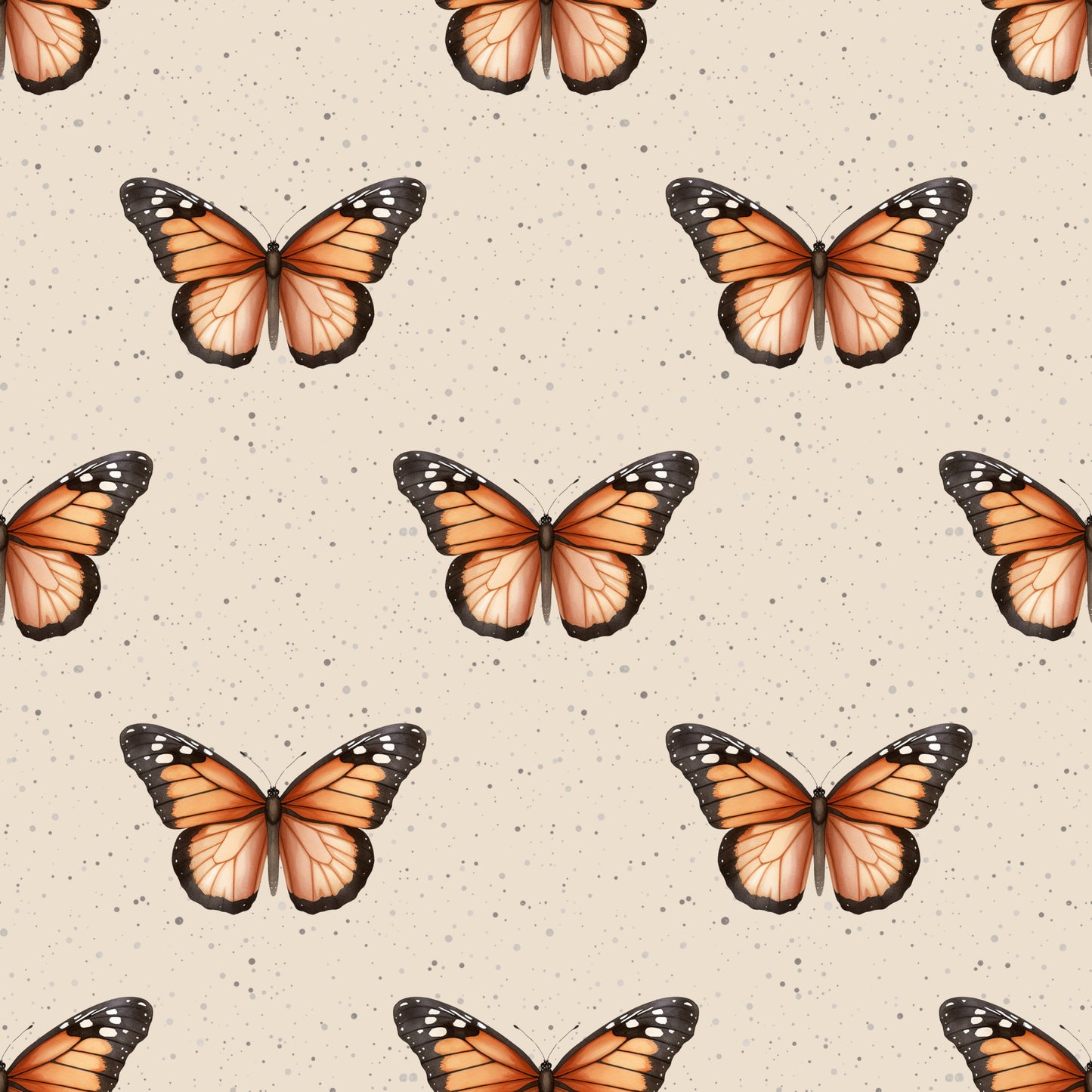 Monarch Butterflies Digital Seamless Pattern