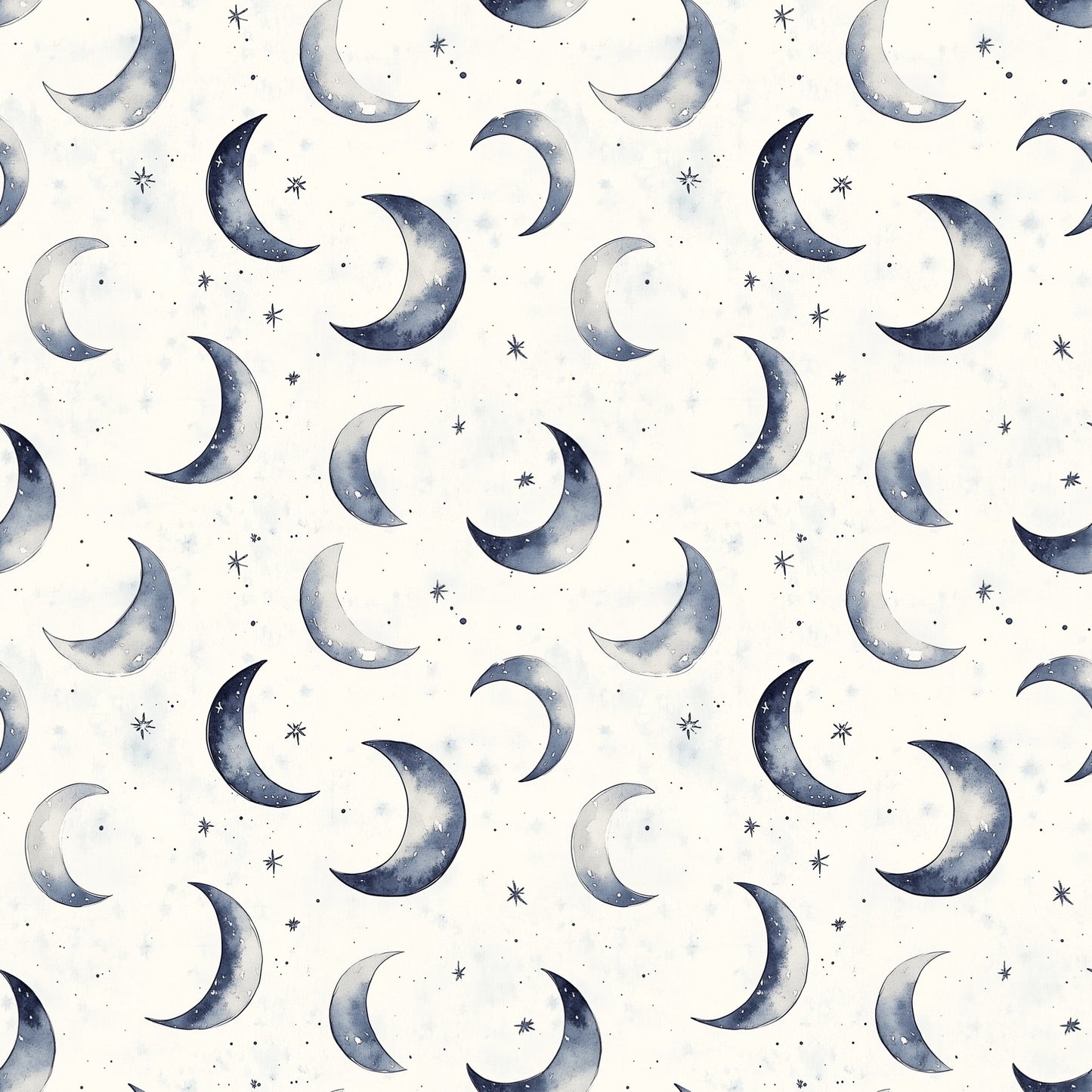 Mono Moons Digital Seamless Pattern