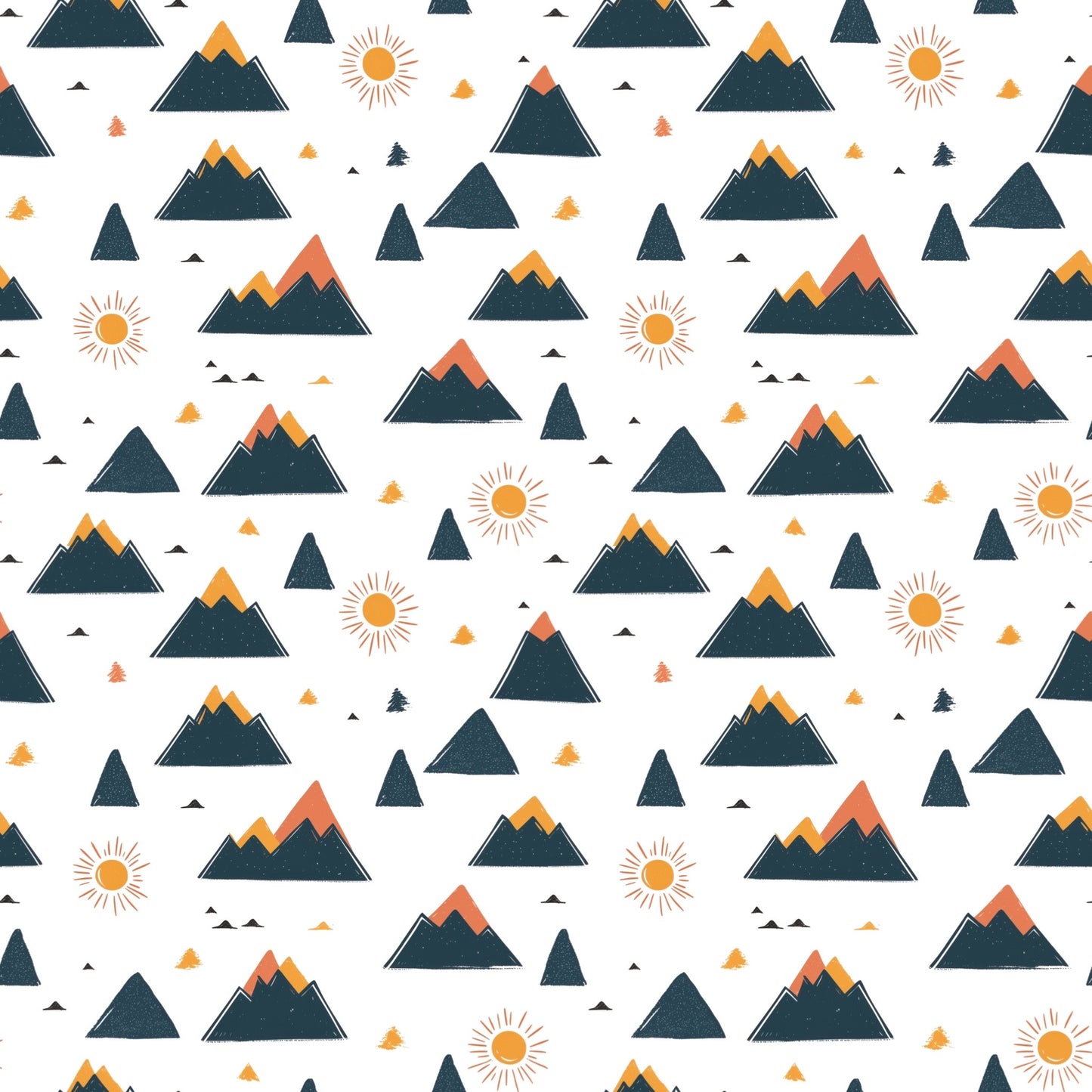 Mountain Peaks Digital Seamless Pattern