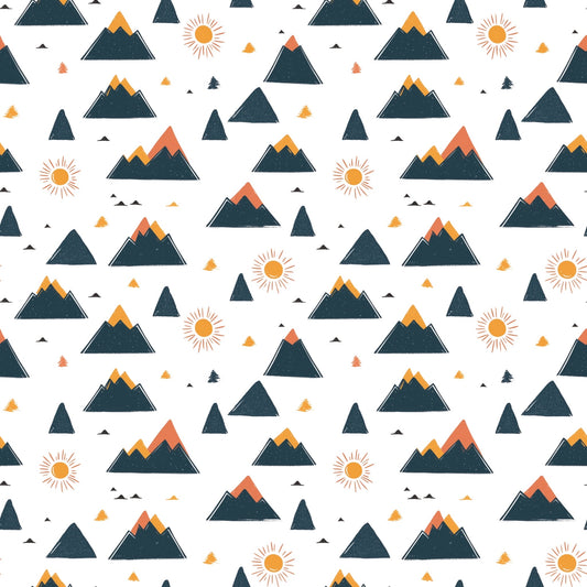 Mountain Peaks Digital Seamless Pattern