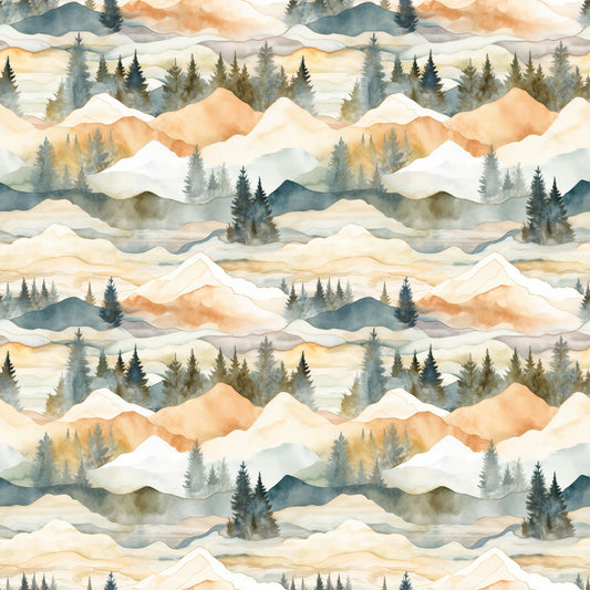Mountains Digital Seamless Pattern