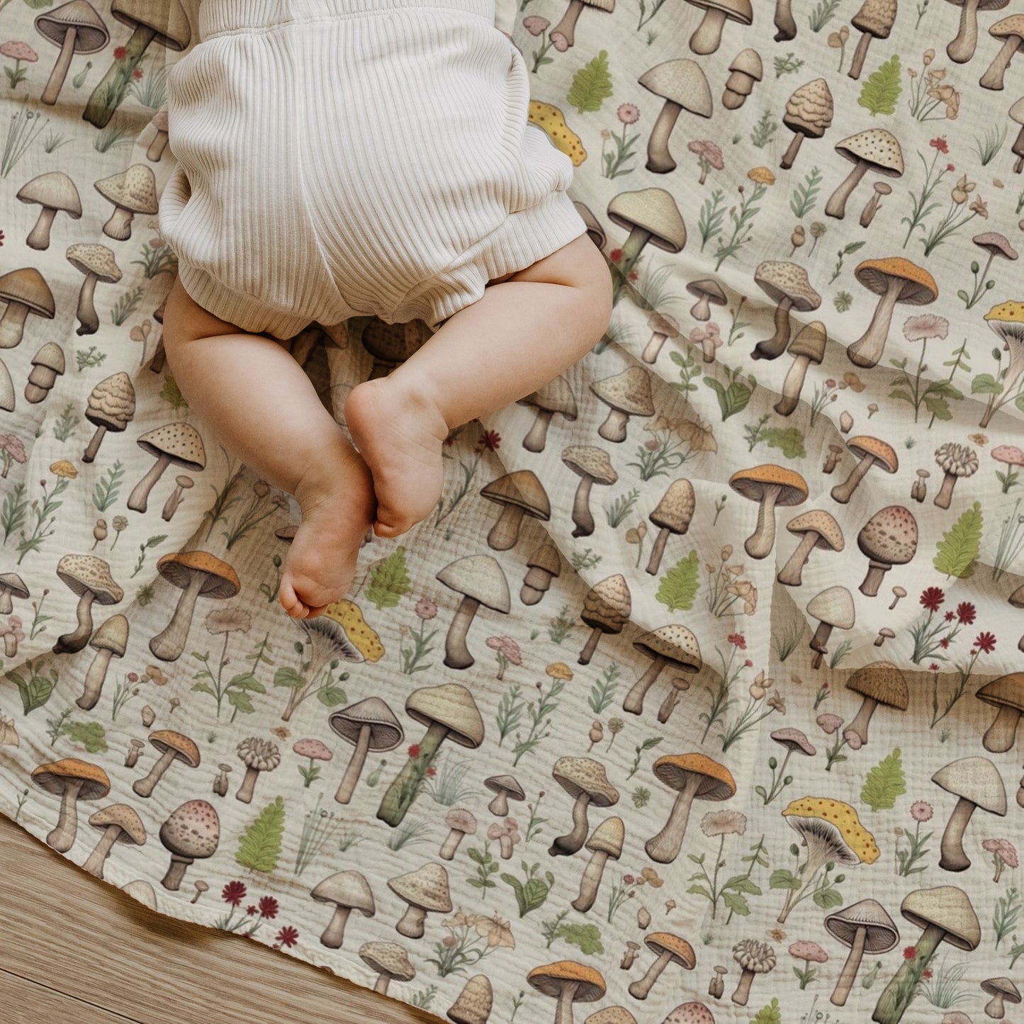 Mushroom Field Digital Seamless Pattern