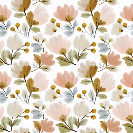 Muted Berry Floral Digital Seamless Pattern