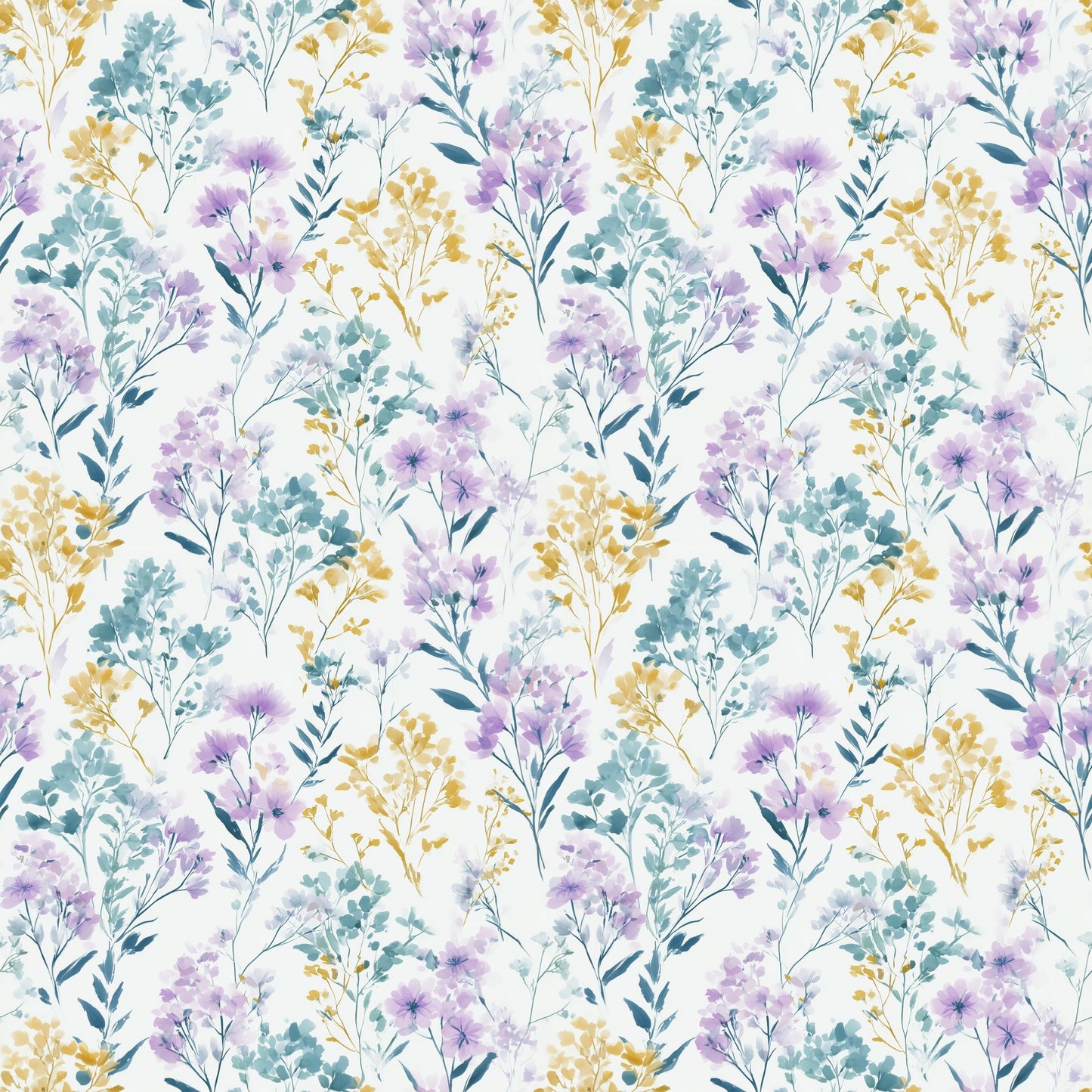 Flower Meadow Digital Seamless Pattern