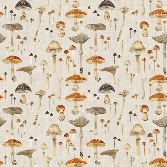 Muted Mushroom Digital Seamless Pattern