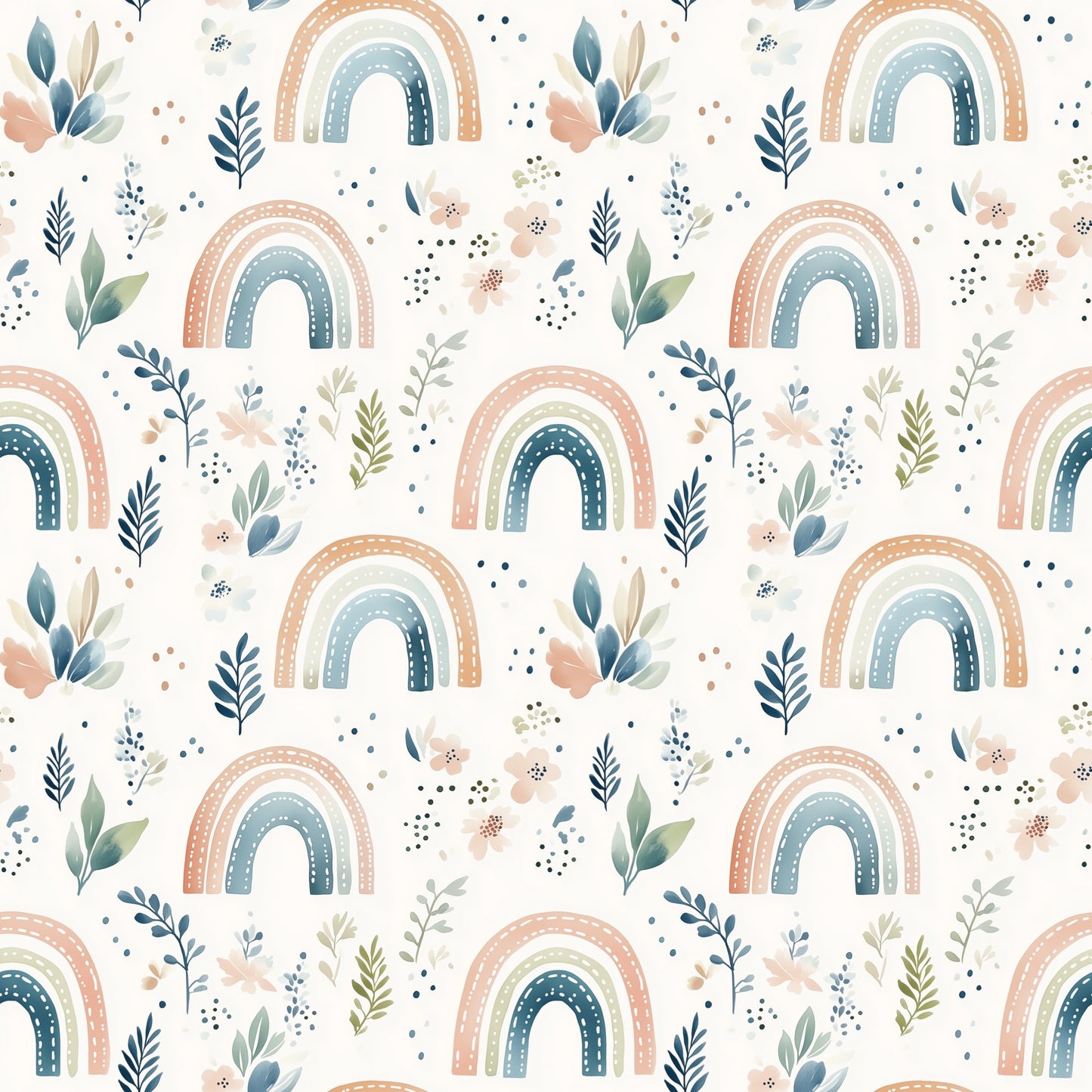 Muted Rainbows Digital Seamless Pattern