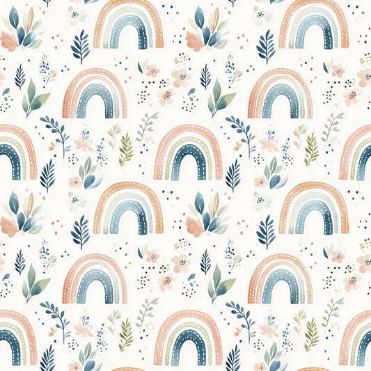 Muted Rainbows Digital Seamless Pattern