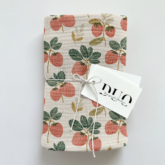 Muted Strawberries Digital Seamless Pattern