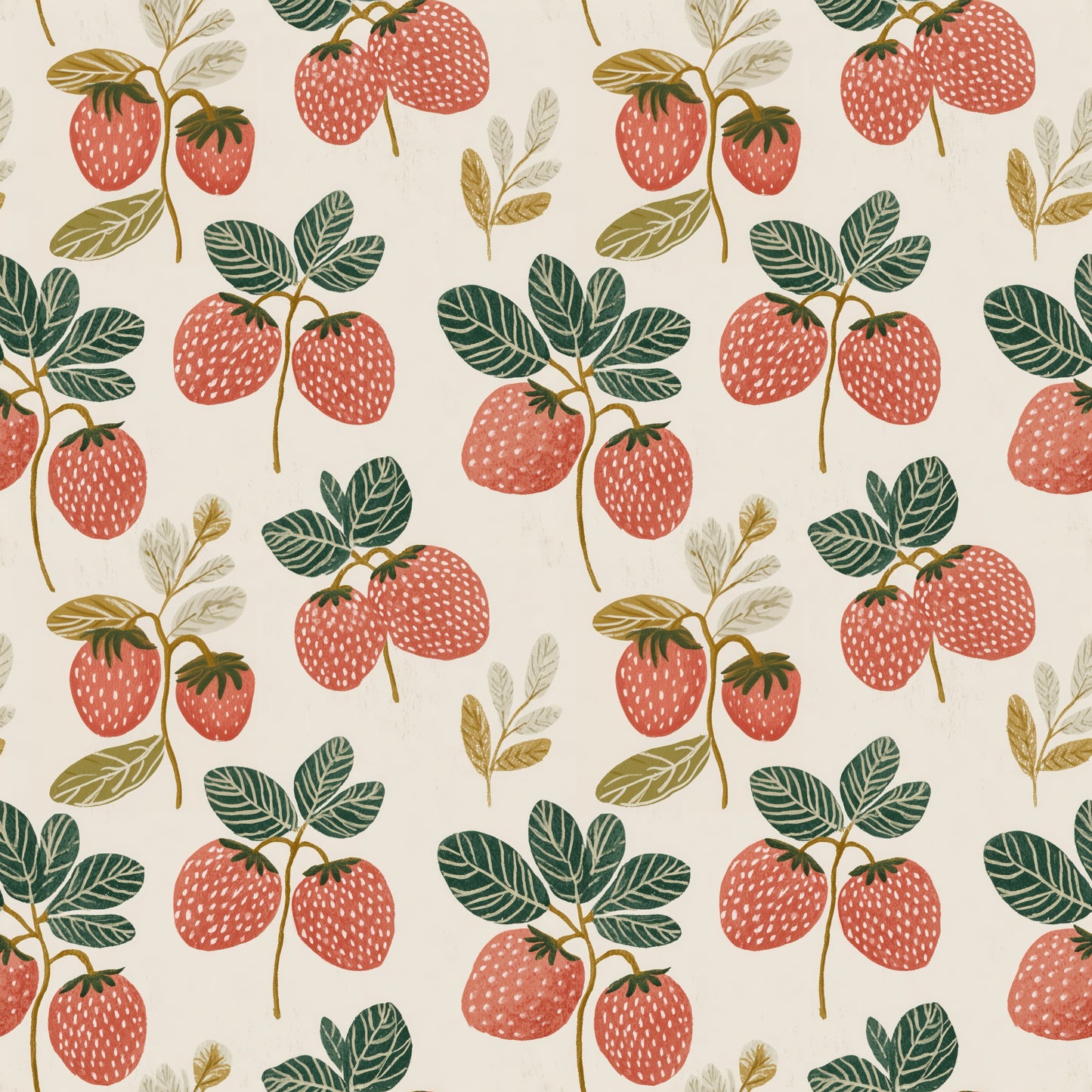 Muted Strawberries Digital Seamless Pattern